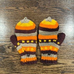 Hand knitted mittens